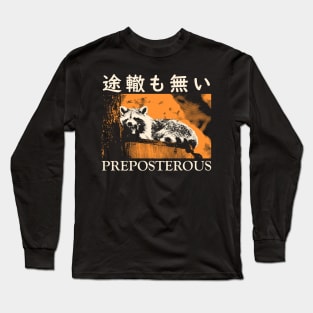 Preposterous Raccoon Japanese Long Sleeve T-Shirt